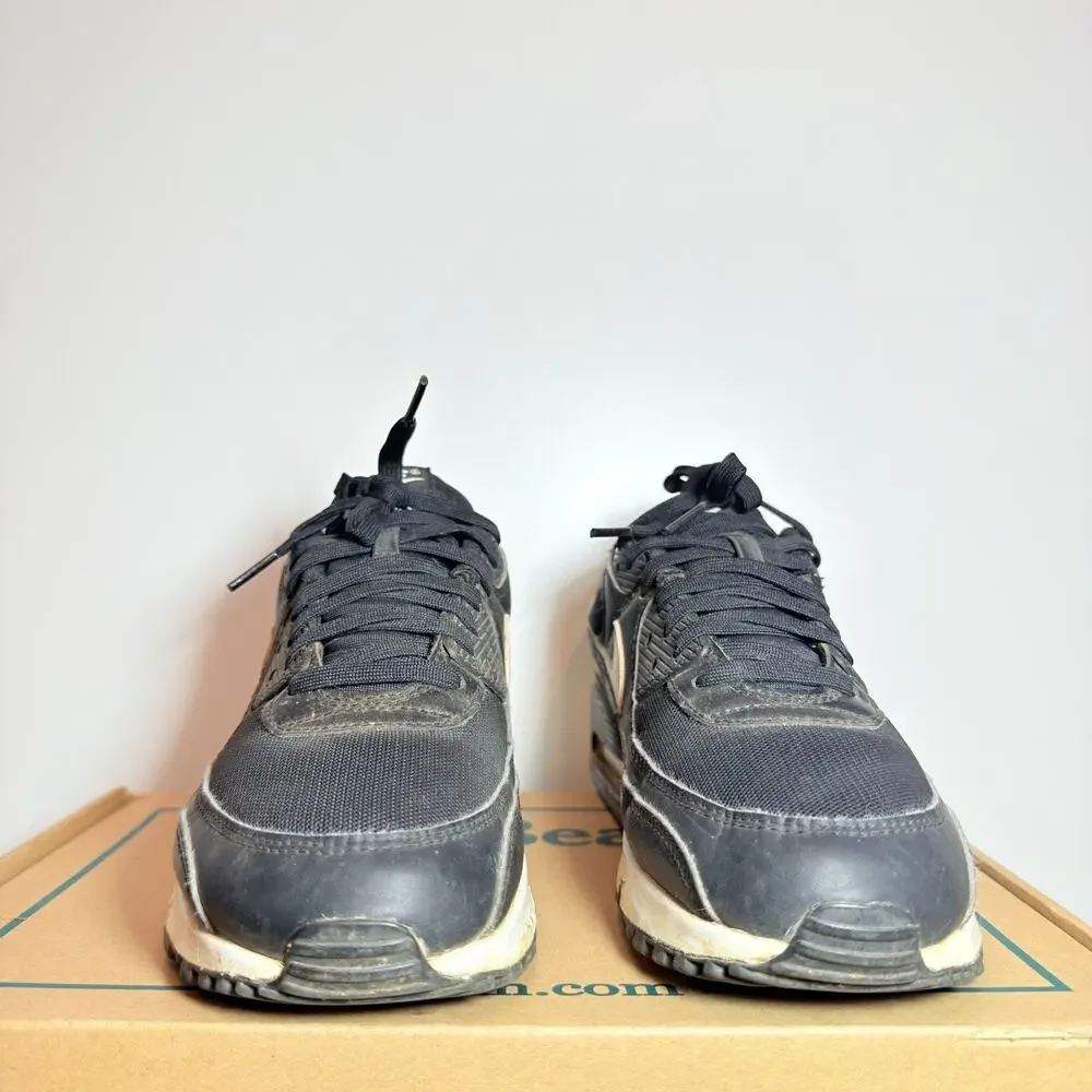 Nike Air Max 90 Mens Size 9.5 Black White Gray Casual Walking Shoes Sneakers